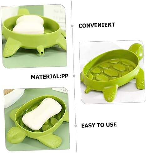 CIIEEO 4pcs Turtle Shaped Self-Draining Soap Dish