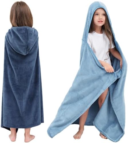 Hiturbo 2Pcs Kids Fleece Hooded Towel