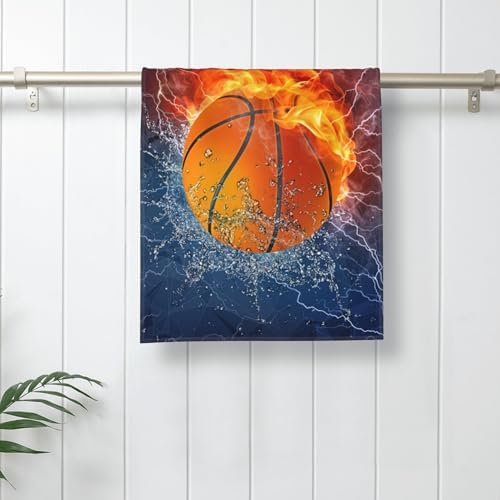 Basketball-Themed Decorative Hand Towels for Boys
