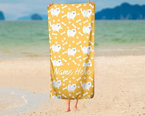 Personalized Oversized Pomeranian Trendy Dog Bath Towels for Kids Adults