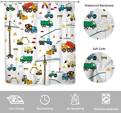 Kids Construction Truck Shower Curtain