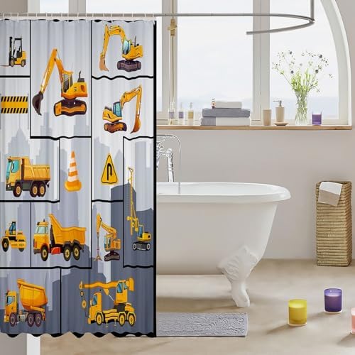 Cartoon Car Shower Curtain Construction