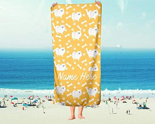 Personalized Oversized Pomeranian Trendy Dog Bath Towels for Kids Adults