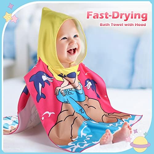Oudain 6 Pcs Kids Hooded Towels