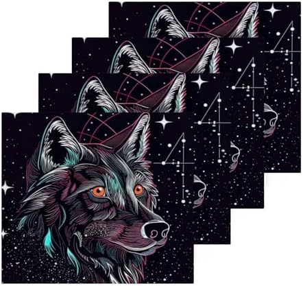 YETTASBIN Galaxy Wolf Washcloths 2 Pack