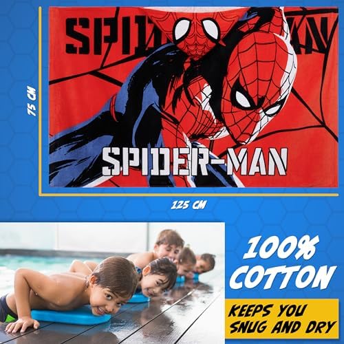 Marvel Hooded Towel for Kids Red Spiderman 6-14 Years