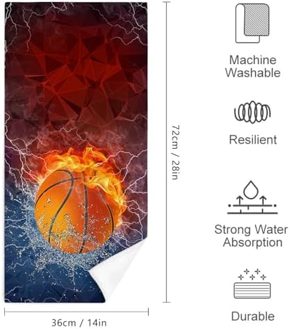 Basketball-Themed Decorative Hand Towels for Boys