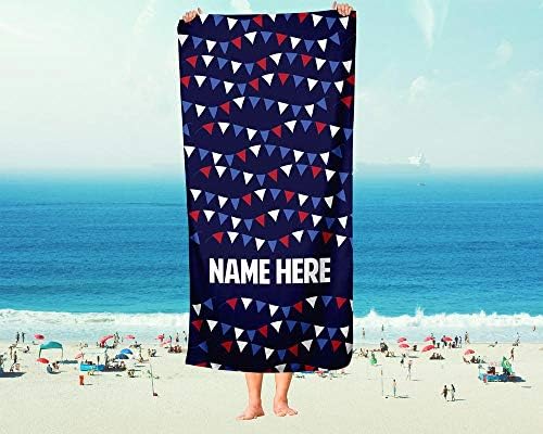 Extra Large Personalized USA Bath Towel for Kids Adults