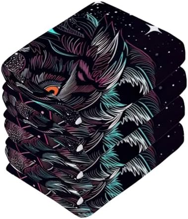 YETTASBIN Galaxy Wolf Washcloths 2 Pack
