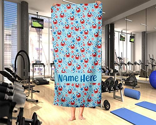 Extra Large Personalized Ocean Crab Towel for Kids