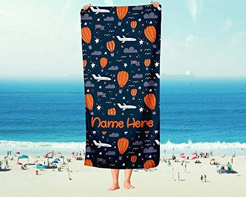Extra Large Personalized Hot Air Balloon Towel for Kids