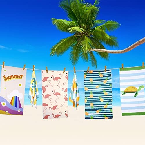Buryeah 10PCS Beach Towels Kids 30x60 Inch Microfiber Absorbent