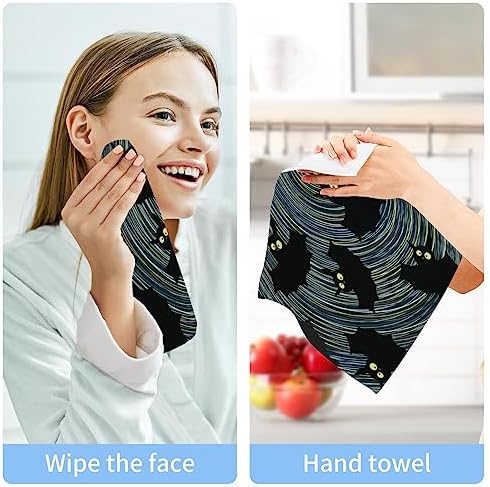 YETTASBIN Halloween Bat Washcloths 2 Pack