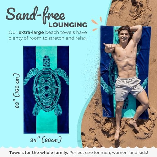 Nova Blue Extra Large Beach Towel with Unique Design