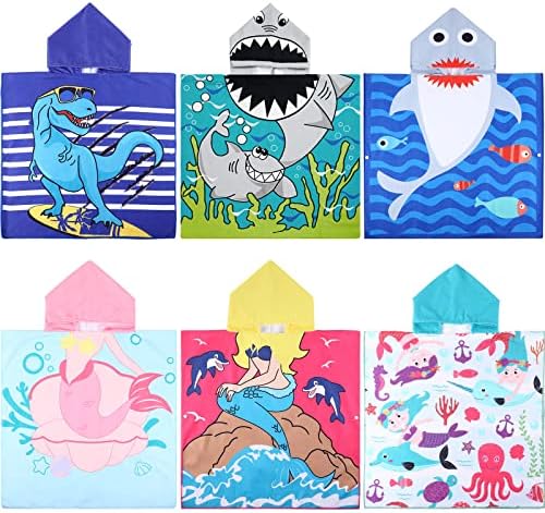 Oudain 6 Pcs Kids Hooded Towels