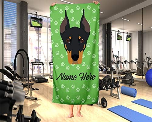 Personalized Corner Doberman Pinscher Bath Towels