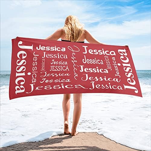Dark Red 30x60 inch Personalized Beach Towel