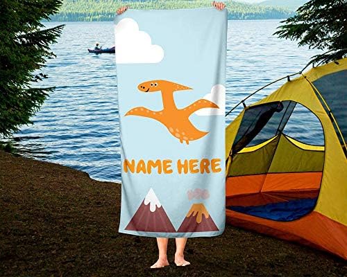 Extra Large Personalized Dinosaur Towel for Kids and Adults
