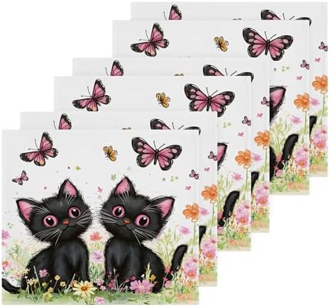 FJDENG Cat Washcloths 2 Pack Soft Cotton Towels