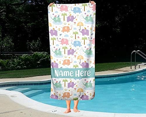 Personalized Corner Oversized Elephant Towel