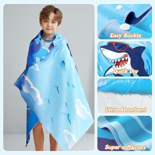 Shark Funemplikation Beach Towels for Kids Double-Sided 30 x 60