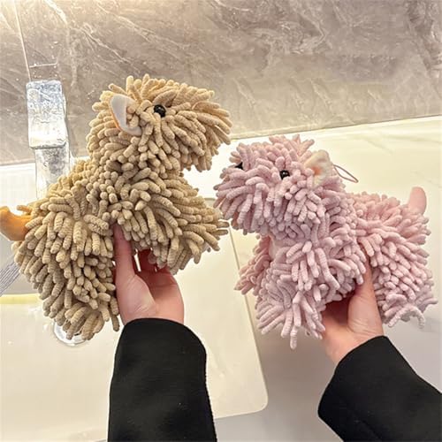 Shapeazy Cute Cartoon Dog Chenille Hand Towel for Home Kitchen