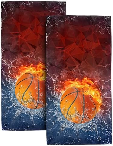 Basketball-Themed Decorative Hand Towels for Boys