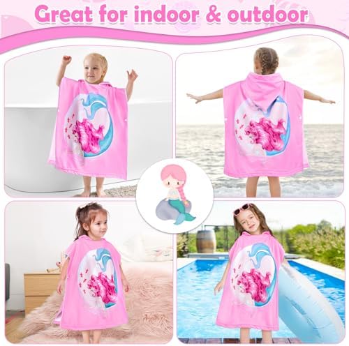 HUANLANG Kids Super Soft Absorbent Hooded Beach Towel for Boys Girls