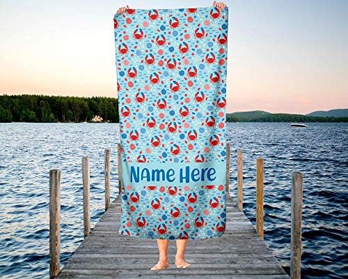 Extra Large Personalized Ocean Crab Towel for Kids