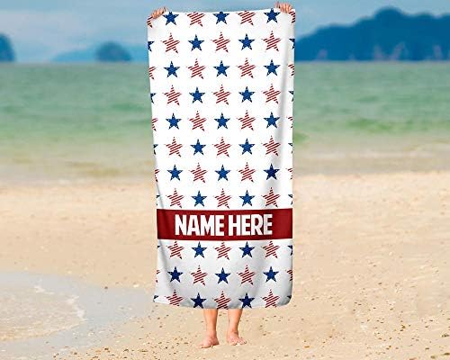 Extra Large Personalized American USA July 4th Towel