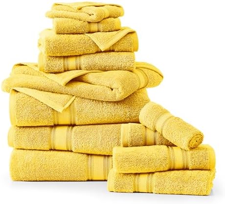 Luxury Bath Towels Set 12-Piece 100 Cotton with Zero Twist