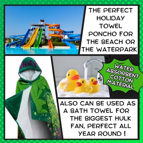 Marvel Hulk Hooded Towel Kids Poncho 100 Cotton Beach Towel