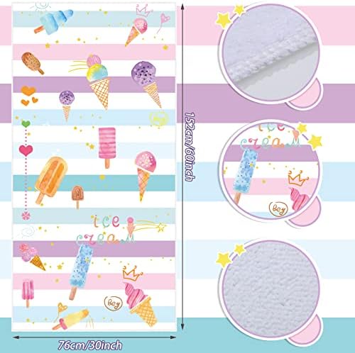 Tondiamo Kids Beach Towels for Girls Ice Cream Pattern