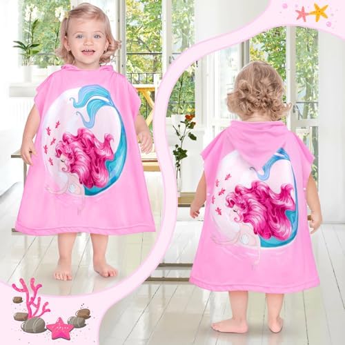 HUANLANG Kids Super Soft Absorbent Hooded Beach Towel for Boys Girls