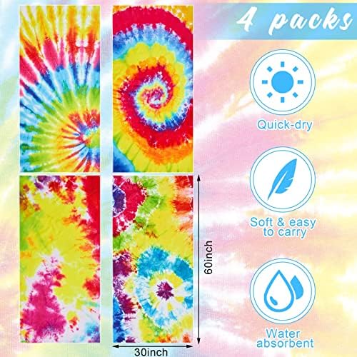 4-Piece Microfiber Beach Towels for Kids