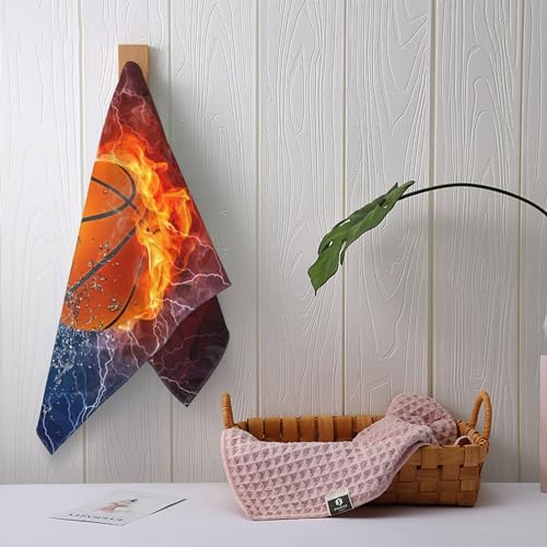 Basketball-Themed Decorative Hand Towels for Boys
