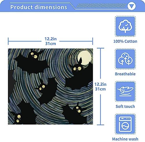 YETTASBIN Halloween Bat Washcloths 2 Pack