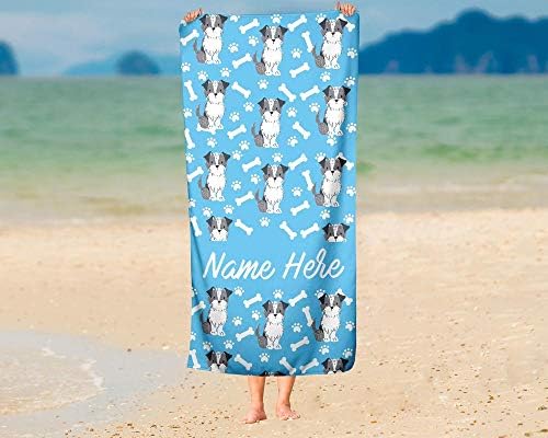 Personalized Pet Schnauzer Towels - Extra Large Customizable Machine Washable