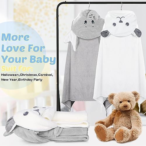 Fun Design 2-Piece Hooded Bath Towels for Kids 3-10 Years