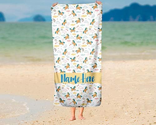 Extra Large Personalized Unicorn Towel for Kids