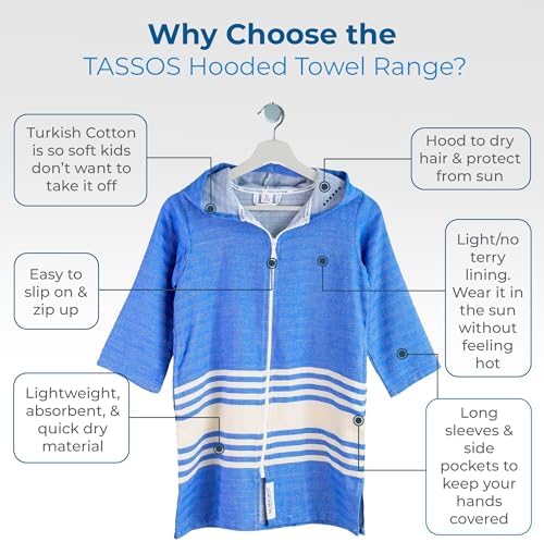 Kids Bathrobe with Hood and Zip-Up Design