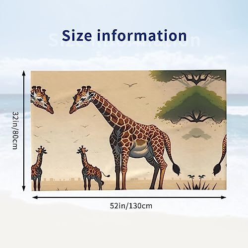Giraffe Trendy Mother and Child Microfiber Bath Towel