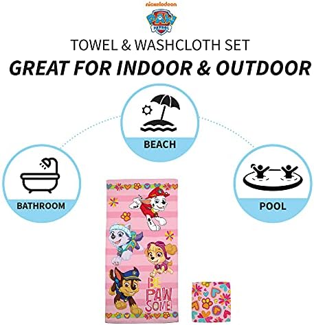 Franco Paw Patrol Girls Bath Towel Set 2 Piece