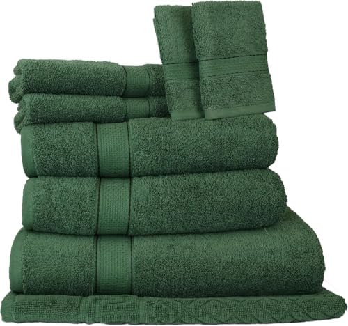 Luxury Cotton Bath Towels Set 8-Piece - Soft Durable for Home Gym