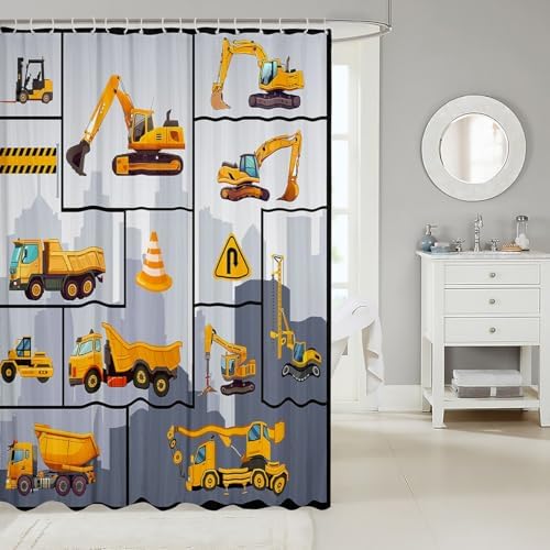 Cartoon Car Shower Curtain Construction