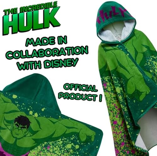 Marvel Hulk Hooded Towel Kids Poncho 100 Cotton Beach Towel