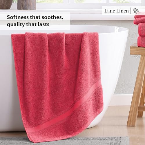 LANE LINEN Luxury Bath Towels Set Vippered 3-Piece Solid Cotton Set