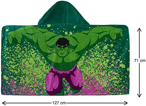 Marvel Hulk Hooded Towel Kids Poncho 100 Cotton Beach Towel