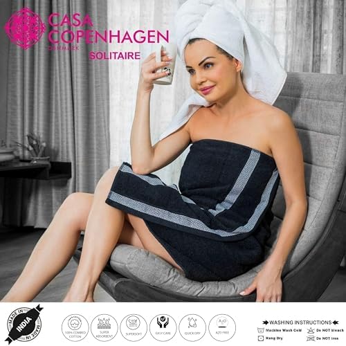 Casa Copenhagen Solitaire 6-Piece bath towel set Soft Egyptian Cotton Bright Black