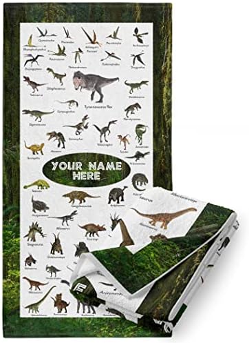 Personalized Boys Dinosaur Bath Towel
